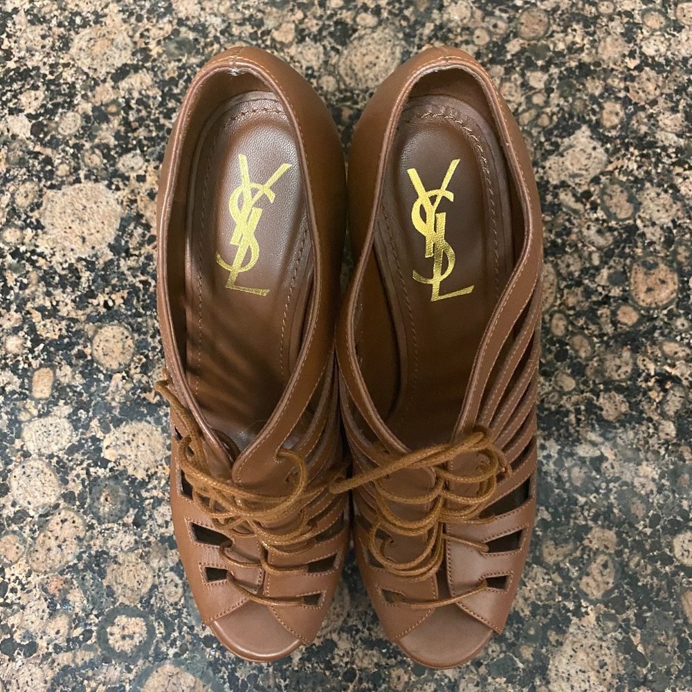 Yves Saint Laurent Hortense Caged Wedges 39.5